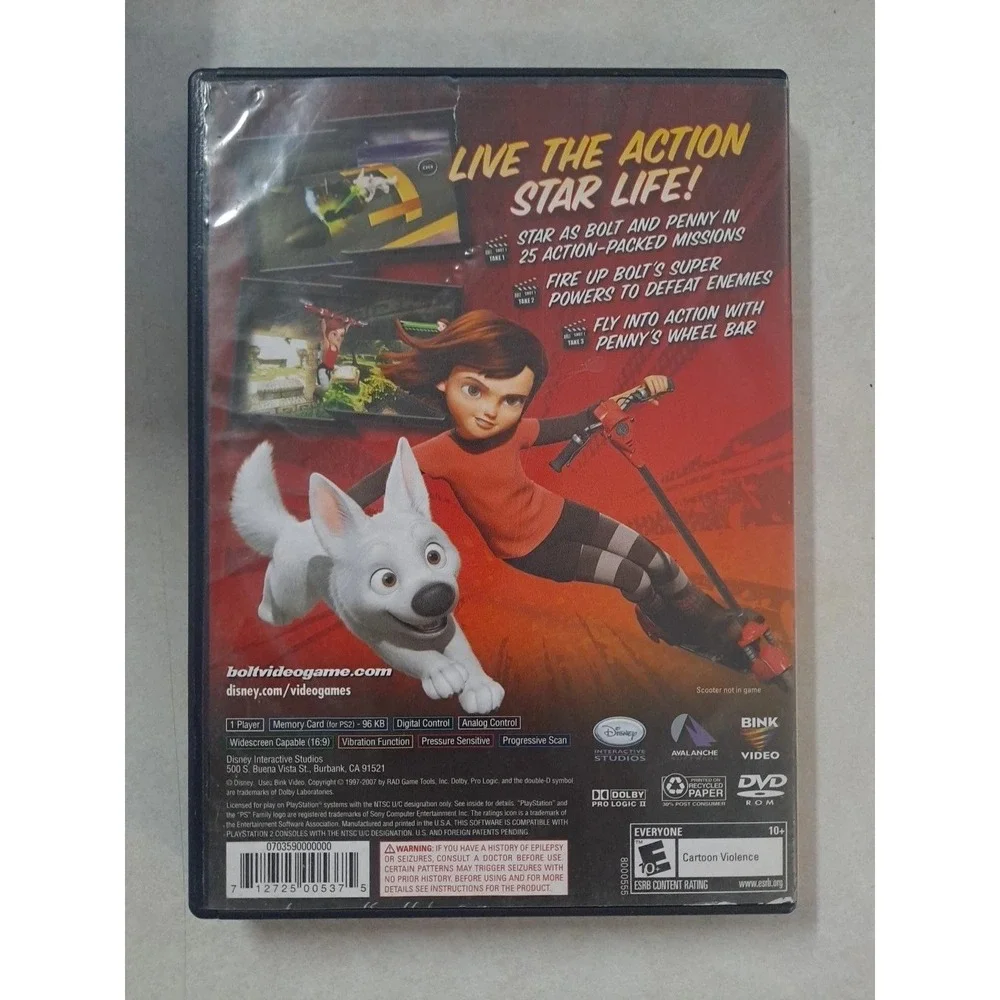 Disney Bolt PlayStation 2 PS2 Video Game NTSC U/C CIB Disney Interactive